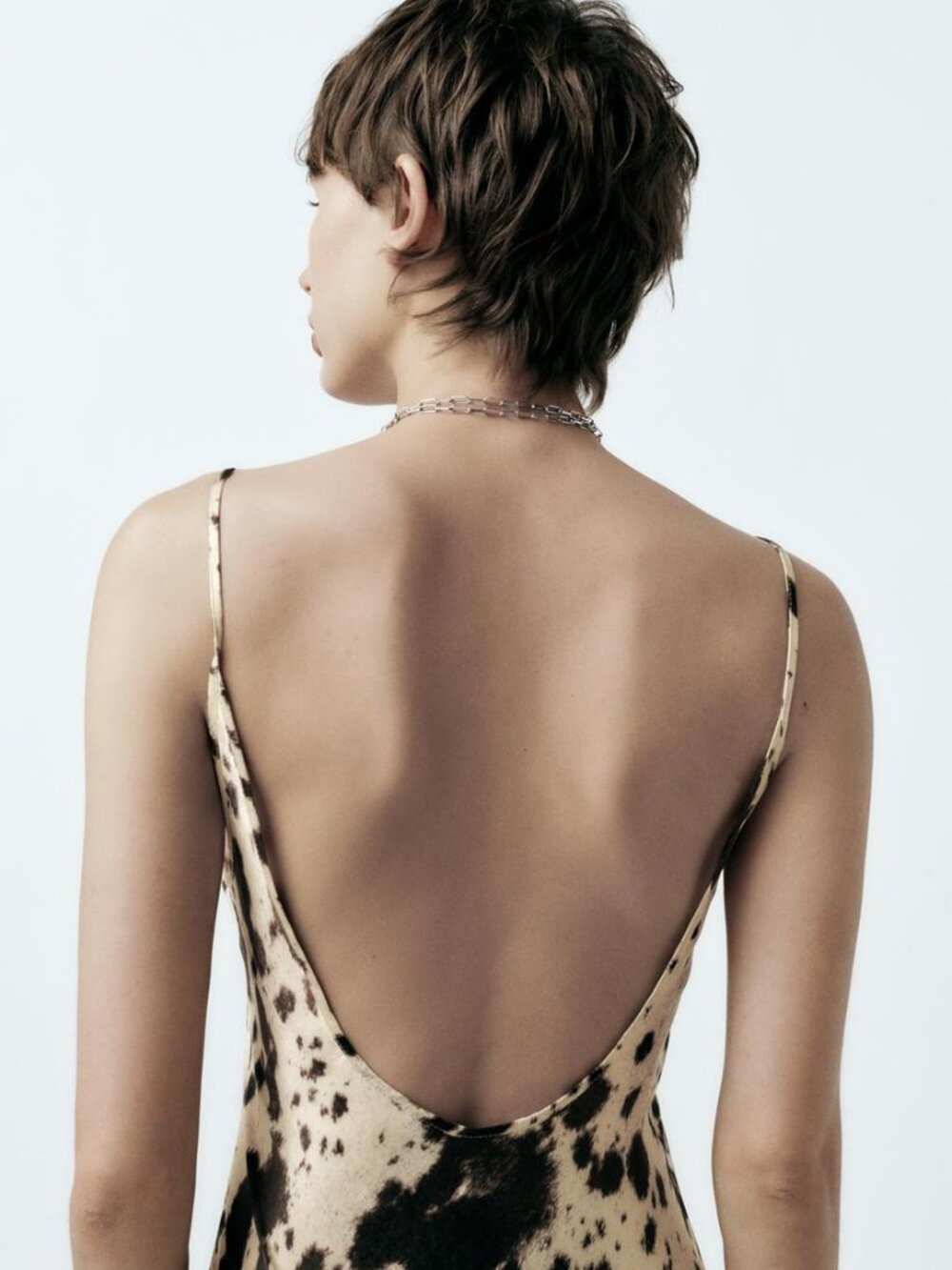 Zara Cowprint Maxi Slip Dress - Picture 7 of 13